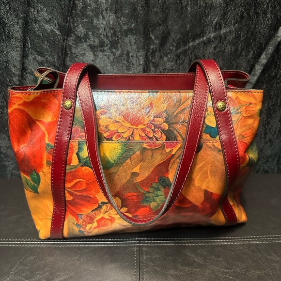 Patricia Nash Chantilly Tote Multicolor and Oxblood with Dustbag - Picture 3 of 7